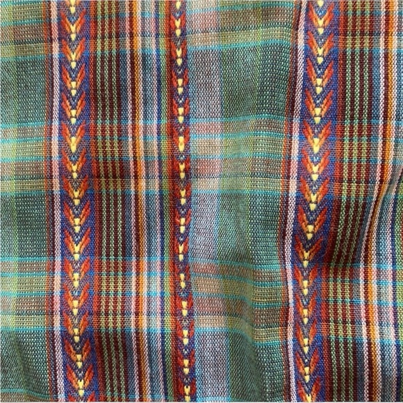 h.i.s Vintage Green Multi Plaid Pearl Snaps Western Shirt Top Women’s Medium - Picture 9 of 10